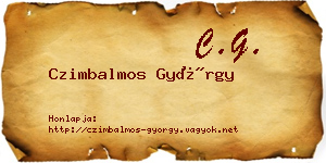 Czimbalmos György névjegykártya