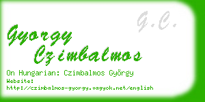 gyorgy czimbalmos business card