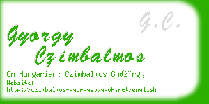 gyorgy czimbalmos business card